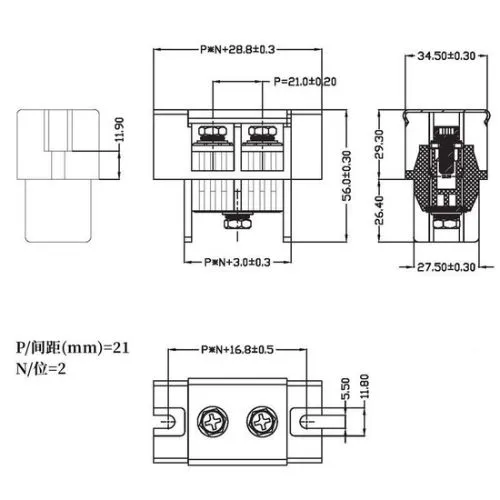FENCE TERMINAL 200A 1IN-2OUT BLK - Image 6